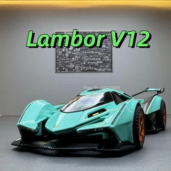 1/32 Modeļa Auto Lambor V12 Metāla Transportlīdzekļa Super Sporta Sacīkšu Auto Sakausējuma Auto Modelis Miniatūrā Lējumiem ar Pull Atpakaļ Skaņas Gaismas