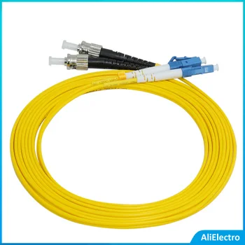 10pcs ST/UPC-LC/UPC Dual Core Single Mode Fiber Optic Patch Cord Simplex Jumper Cable SM Duplex 2 cores Redzes 1m 2m 3m 5m 10 m