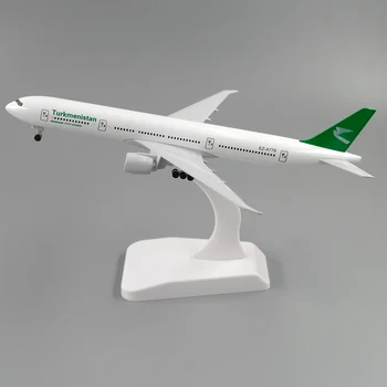 18 cm Lidmašīnu Boeing 777 Turkmenistāna Airlines Sakausējuma B777 Lidmašīnu ar Riteņu Modelis Rotaļlietas Bērniem Dāvanu Kolekcija Apdare