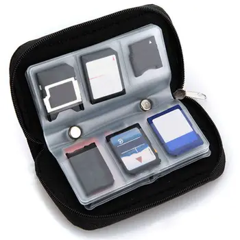 1PC Micro SD, XD Kartes Gadījumā Aizsargs Maka Turētājs Melnā 22 SDHC MMC, CF, Micro SD Atmiņas Karti atmiņas Uzskaites Rāvējslēdzēju Kabata Gadījumā