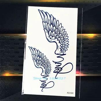 1PC Pasaku Eņģeļa Spārnus Pagaidu Tetovējums Zilā Krāsā PAQ-024 Sexy Girl Aplauzums Puse Tatto Spalvu Dizaina Bērniem Body Art Roku, Plecu