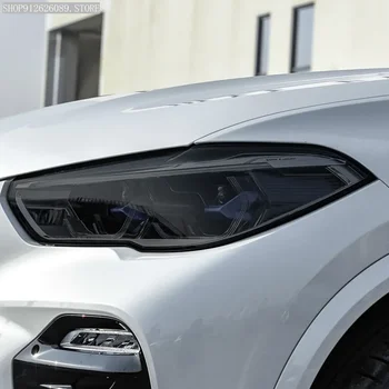 2 Gab., Auto Lukturu aizsargplēvi Kūpinātas Melnu Nokrāsu Wrap Caurspīdīga Vinila TPU Uzlīme BMW X5 G05 M 2019-Klāt 2020 2021