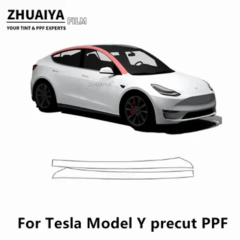 2020-2024 Par Tesla Model Y A-Pīlārs PPF Krāsas Aizsardzības Plēves 8mil auto virsbūves filmu
