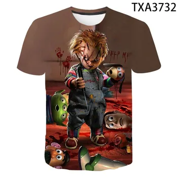 2023 Jauno Vasaras Chucky 3D Iespiests T Krekli, Vīriešu, Sieviešu, Bērnu Modes Gadījuma Zēns Meitene Bērniem Īsām Piedurknēm T-krekls Cool t-veida Topi