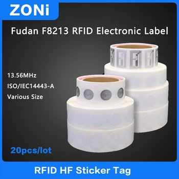 20PCS HF RFID Krītots Papīrs Frāzi ISO14443A 13.56 MHz RFID NFC Uzlīmes, Etiķetes, Elektroniskās etiķetes Augstas Kvalitātes
