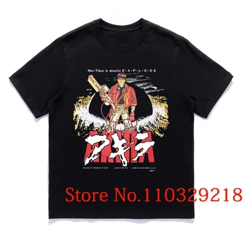 24ss Vasaras Modes Jauns Akira Top Tees Classic Gaismas Kareivis Attēls Drukāt Apaļu Kakla Īsām Piedurknēm Japāna Tendence, Anime T-krekls