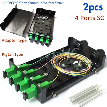2gab Šķiedras Termināļa Kārba ar 4 Portu SC Adapteris vai izvadu un divi Kabeļu Skrūvsavienojums 3,5 līdz 8,5 mm kabelis