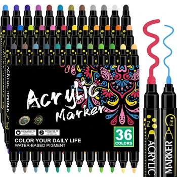 36 Krāsas ploteriem Akrila Krāsas Pildspalvas Marķieri, Premium Akrila Krāsas Pildspalvas Rock Krāsošana, DIY, Amatniecība, Māksla Piederumi