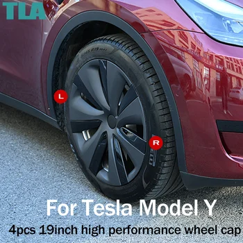 4GAB Rumbas Vāciņu Veiktspējas Rezerves Riteņa Klp Auto Hubcap Pilna Loka Segtu 19 Collu Auto Piederumi Tesla Model Y 2019-2023