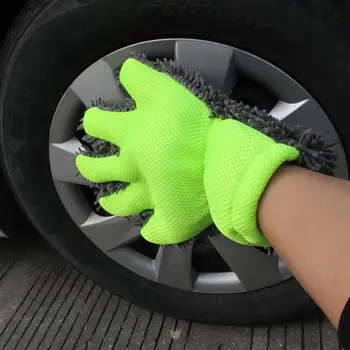 5-Pirkstu, Mīksta Auto Mazgāšanas Cimdi Auto Auto Virsbūves Logu Mazgāšana Tīrīšana Microfiber Mīkstās Full Pirkstu Cimdi Dvielis Tīrīšanas Suka