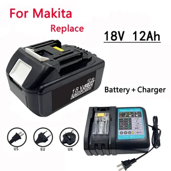 6Ah/12Ah Bateriju un lādētāju 18V, Makita Akumulatoru Uzlādējams Nomaiņa BL1840 50 BL1860B lādētāju Jaunāko BL1830 pack
