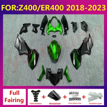 Abs Aptecētājs Z400 ER400 2018-2023 Virsbūvi, par Kawasaki 15 virsbūve Pārsegi Z400 ER400 Ninja 18 19 20 21 zxmt set green black