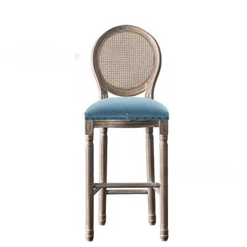 Antikvariāts, Bāra Krēsli Mājas Bāra Mēbeles Amerikāņu masīvkoka Bāra Krēsli Eiropas Retro Augstu Atzveltni Krēsls Villa Krēsls, Virtuves
