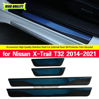 Auto Stils Piederumi Nerūsējošā Tērauda Durvis, Palodzes Pretnodiluma Plāksnes Nissan X-Trail X Trail XTrail T32 2014-2021 Laipni Pedāli Apdare
