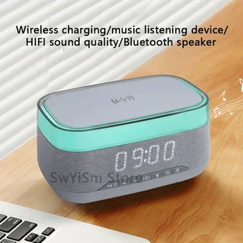 Bluetooth Saderīgu Skaļrunis Ar Bezvadu Lādētājs Stereo Surround Bass Mūzikas Kaste, Lai Guļamistabā, Viesistabā, Caixa De Som Bluetooth
