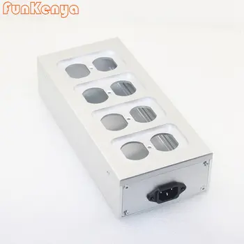 DIY Anodēta Power Box 6 Caurums MUMS Šasijas Ligzda Mājas Audio Amerikā Plug Shell Power Amp