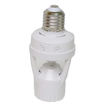 E27 LED 220V Skrūvi Spuldzes Turētājs LED PIR Infrasarkano Kustības Sensoru Lampa ar Slēdzi, Kontaktligzdu Noteikt E27 Kustības Sensors