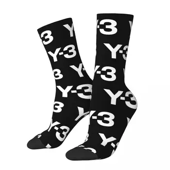 Hip-hop Yohji Yamamoto Zeķes Y3 Logo Basketbola Zeķes Modes Poliestera Garās Zeķes Sievietēm, Vīriešiem, Elpojošs