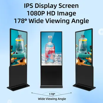 Iekštelpu Grīdas Pastāvīgās Digitālās Drukas Reklāmas Kioska LCD Ekrāns Tirdzniecības Totem Monitors ar Auto Media Player