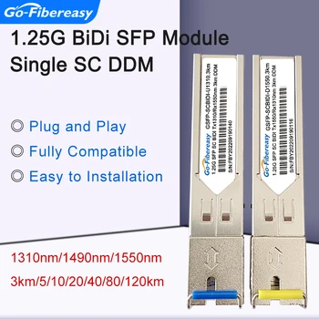 Industuial SFP Raiduztvērēju Modulis SC BiDi Gigabit Ethernet 1.25 gb / s Single Mode Optisko 3km~80 km Par Cisco/Mikrotik/TP-Link/D-Link