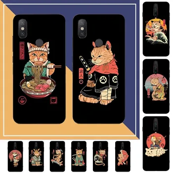 JAMULAR Neko Ramen Japānas Kaķis Anime Phone Gadījumā Redmi Piezīme 4 X 5 6 7 8 Pro T 9 Pro 9S 10 Pro 11 Pro 11S 11Epro PocoM3pro