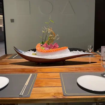 Jūras veltes, sašimi, plāksnes laša plate sausā ledus radošo Japāņu virtuve galda Jinzhiyuye tirdzniecības high-end plates