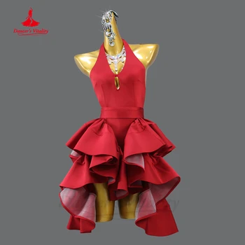 Latīņamerikas Deju Kleita Sievietēm Konkurence Apģērbu Profesionālo Sniegumu, Kostīmu Pušķis Svārki Customsized Lombarda latīņu Kleitas