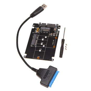 M. 2 NGFF MSATA USB 3.0 Adapteris Converter Lasītāja Karti Ar SATA Kabeli Portatīvo Flash Drive Atbalsta SATA SSD