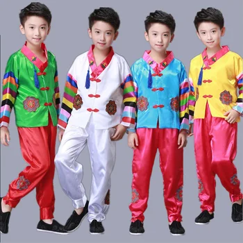 Mazulis, zēns Tradicionālās korejiešu apģērbs Vīriešu Hanbok hanfu Drēbes Hanfu brīvdienu puse Sniegumu deju kostīms bērniem