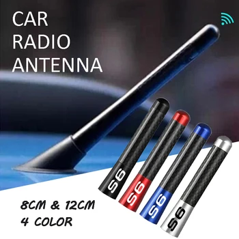 Metāla Sakausējuma Auto Antenas Radio Audi S6 Logo Q2 A6 S8 SQ5 SQ7 8CM 12CM Garš, Īss Ārpuse Pastiprinātu Signālu, Auto Piederumi