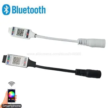 Mini RGB Bluetooth Saderīgu LED Kontrolieris DC 5V, 12V 24V Mūzikas BT Smart APP Kontrolieris Gaismas Lentes Kontrole LED Lentes RGB