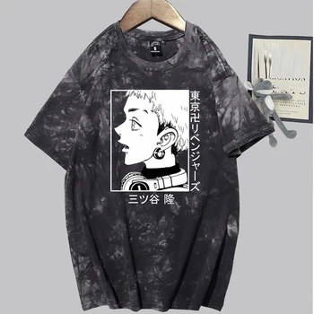 Mitsuya Takashi Print T-Krekls Harajuku Tokijā Revengers Ielu Stilu, O-veida kakla Kaklasaiti Krāsošanas T-kreklu apdruka, Drēbes, Hip Hop Topi, t-veida