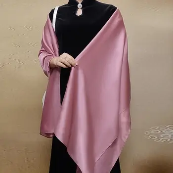 Modes Hijab Lakati Sievietēm, kas Zīda Satīna Matu Šalle Sieviešu Cietā Krāsas Kerchief Kvadrātveida Šalles Kakla Šalles Dāmām Q292