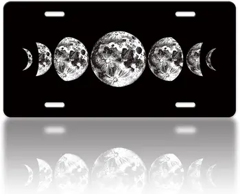 Mēness numura zīme Segtu Mēness Fāzes numura zīme Funny Automašīnu Dekorēšana Aksesuārs Asv, Kanāda Standarta numura zīme 12x6 Gadā