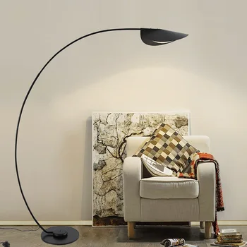 Mūsdienu LED Grīdas Lampa Black Parabola Grīdas Apgaismojums Dzīvojamā Istabā Vestibilā Studiju Telpu Dekorēšana Stāv Lampas Guļamistabas Lasīšanas Gaismas