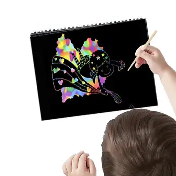 Nulles Mākslas Papīru, Klades Varavīksnes Scratch Papīra DIY Papīra Kuģi Mākslas Scratch Off Grāmata Bērniem, Mākslas Amatniecību Mini Scratch Off