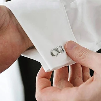Pasūtījuma aproču pogas, Vīriešu Sākotnējā Luksusa Personalizētu Logo, Nosaukums Vēstuli Nerūsējošā Tērauda Uzvalku, Kreklu Pogu Kāzu Groomsmen Dāvanu