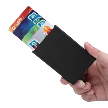 Plānas Alumīnija, Metāla, Cilvēks Kredītkartes Kastē Anti-theft tīrtoņa Krāsu Bankas Kartes Turētāju Vīriešiem ID Kredīta Lodziņā Jaunā Sieviešu Automātiskā Kartes Box