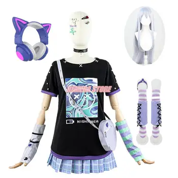 Projekta Sekai Krāsains Posmā Feat 25:00 Nightcord Yoisaki Kanade Cosplay Kostīmi Parūka Soma Sieviešu Kleita Tērpiem Anime Lomu Spēles