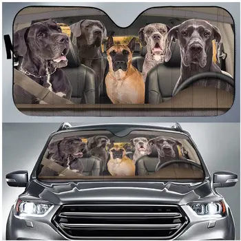 SWEEZEE Pet Mīļotājiem Great Dane Suns Ģimenes Braukšanas Vējstikla Saulessargs Auto Saules Ēnā Akordeons Locīšanas Priekšējo Logu Transportlīdzekļiem (