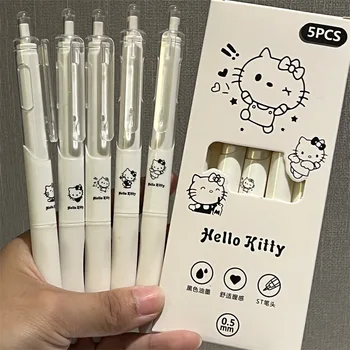 Sanrio Hello Kitty Nospiediet Gēla Pildspalva Carbon Black Gluda Ātri sauss Necaurlaidība Karikatūra Cuteness Vienkārši Svaigumu Bērnu Dāvanu