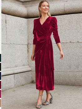 Sievietes Cieta Ilgi Midi Samta Kleitu Elegants Ikdienas Modes Izgriezt Backless Džemperis Ar Garām Piedurknēm, Elegants Puse Kleita Jaunu 2023
