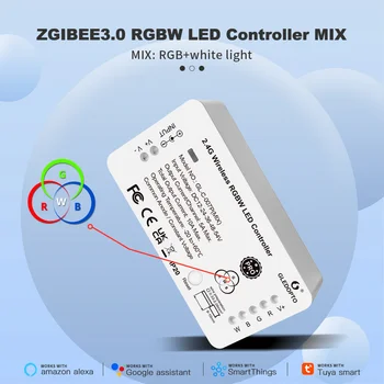 Smart ZigBee 3.0 LED Lentes Kontrolieris RGBW Pro Krāsa Balta Gaisma Maisījums Mājīga Alexa Tuya Smart SmartThings App Balss Vadība