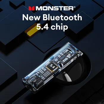 Sākotnējā Monster XKT23 Bezvadu Bluetooth V5.4 Austiņas HD Balss HIFI Stereo Austiņas Dual Sižeta Režīmā Earbuds Video Spēle