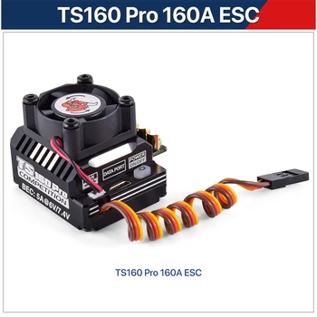 TS160 Pro 160A Brushless ESC Ar 6V/7.4 V BEC App Kontroles Sensored ESC Ar Alumīnija korpuss, Lai 1/10 RC Auto