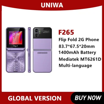 UNIWA F265 Reizes Uzsist Tālruni 2G Mobilo Tālruni, Vecākiem divu Ekrānu Vienotā Nano Liels Push-Button 1400mAh Akumulatoru angļu valodas Tastatūra