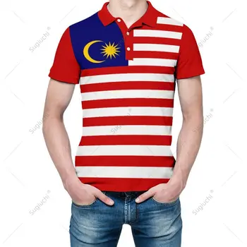 Unisex Polo Krekls Malaizijas Karogu, 3D Druka Cilvēks Polo Modes Apģērbu Treniņtērpi ar Īsām Piedurknēm
