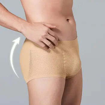 Vīriešu Apakšbikses Butt Lift Shaper Hip Pad Bikses Biksītes Viltus Muca Bezšuvju Apakšveļa