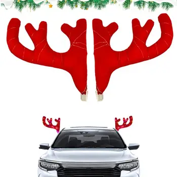 Ziemassvētku Ragi Briežu Raga Transportlīdzekļa Ziemassvētku Dekori Portatīvo Auto Dekorēšana Ziemeļbriežu Komplekts Kravas Automašīnām, RVs Automašīnas