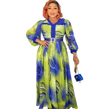 Āfrikas Kleitas Sievietēm 2024 Rudens Pavasara Elegants Dashiki Abaya Maxi Kleita Dāmas Tradicionālo Āfrikas Apģērbu Pasaku Dreaes